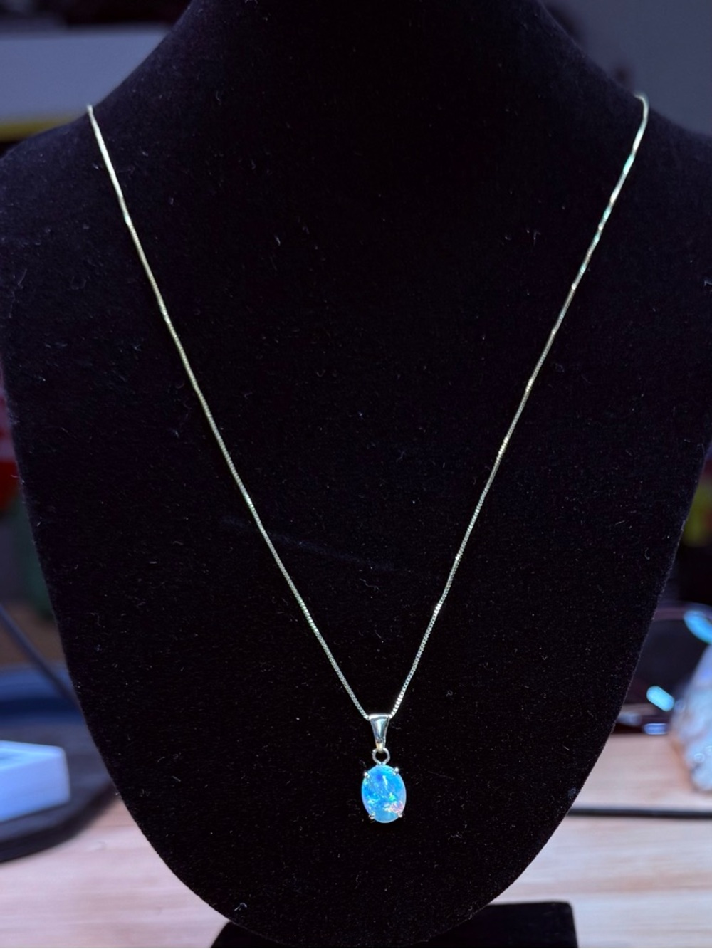 Gold Opal Pendant Necklace - Australian - Picture 10 of 15